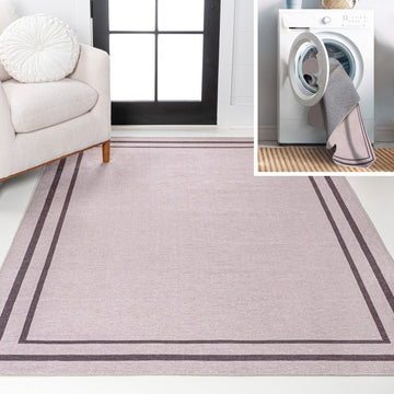 Sloane Classic 2-stripe Border Washable Area Rug